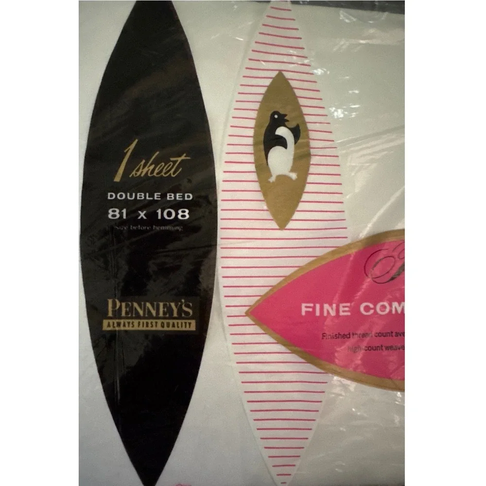 Vtg Penney's Fine Combed Percale Double Bed Flat Sheet White 81x108 Grannycore